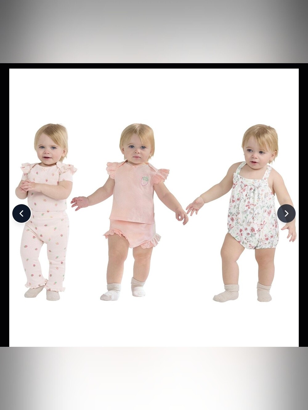 Huggies Baby Girls Pink Floral & Peach 5-Piece Outfit Set